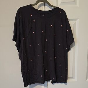 Women's GREY Heart Print Top